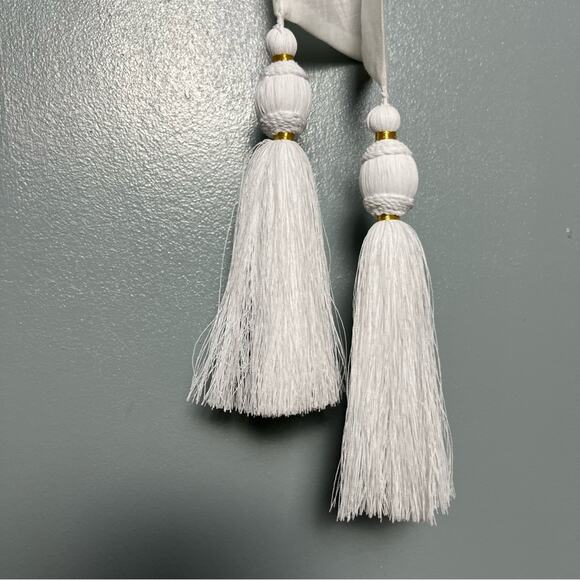 Yuliya Magdych Embroidered White Gold Mini Dress Cotton Silk Women’s Size M - Picture 10 of 10